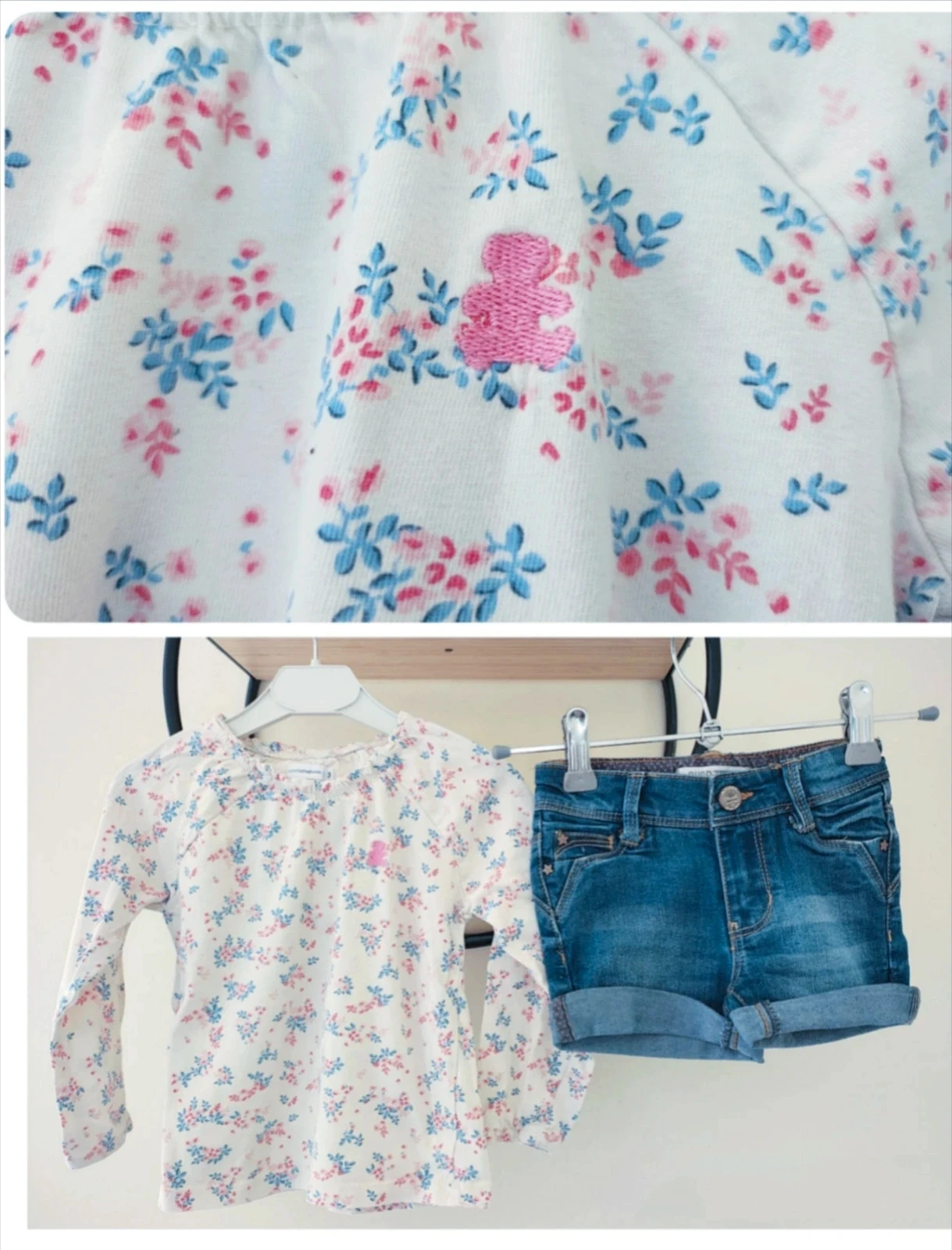 3 ans ensemble teeshirt lulu castagnette et short en jean Okaïdi